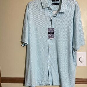 Hart Schaffner Marx Light Blue Short-Sleeve Button-Down Shirt